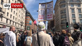 COVID19 UK Thousands protest coronavirus rules in London [upl. by Kylah]