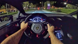 2021 Lamborghini Huracan STO POV Night Drive 3D AudioASMR [upl. by Leoine]