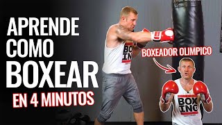 Como boxear en 4 minutos  Entrenamiento boxistico para principiantes [upl. by Eceinart802]