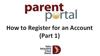 Dallas ISD Parent Portal How to Register for an Account Part 1 [upl. by Bunce]