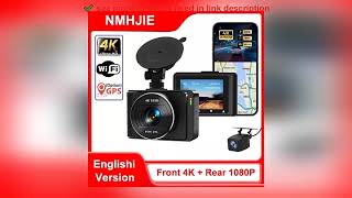 ✔️4K Car DVR WiFi Dash Cam for Cars Front and Rear Dual Lens Auto Dashca [upl. by Nuj665]