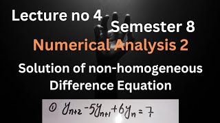 Solution of nonhomogeneous difference equation LearnMathematicswithme [upl. by Nnoryt862]