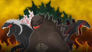 Legendary vs Ultima vs Shin Godzilla  EPIC BATTLE OF GODZILLAS  Pivot Animation [upl. by Laurentia]