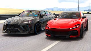 Ferrari Purosangue Quad Turbo 1000 HP vs Lamborghini Urus Mansory at Special Stage Route X [upl. by Notslah19]