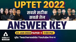 UPTET Answer Key 2022 PAPER 1 23 January  UPTET CDP HINDI EVS MATHS QUESTION PAPER SOLUTION [upl. by Ynes]