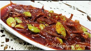 Sambal Tumis Ikan Bilis Petai Meletop  Delicious Anchovies in Chilli Paste [upl. by Gnat942]