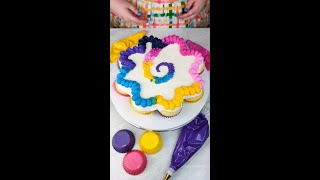 How to Create a Rainbow Swirl Cupcake Cake [upl. by Palm708]