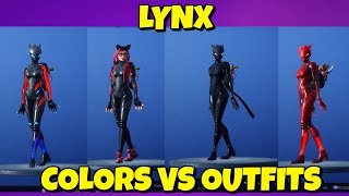 NEW LYNX SKIN COLORS ON DIFFERENT OUTFITS IN FORTNITE [upl. by Ursa663]