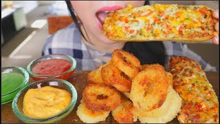 ASMR CRUNCHY CALAMARI RINGS  PIZZA SNACKS  EATING SOUNDS  NO TALKING [upl. by Lantz]