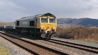 020422  Class 66  66514 TampT 66556  Crewe Basford Hall to Llandudno Junction  Engineering Train [upl. by Caine620]