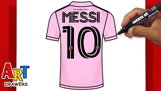 How To Draw MESSI Inter Miami CF Shirt 10 [upl. by Corenda]