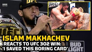 Islam Makhachev Reacts To UFC 302 Win I Saved This Boring Card  MMA Fighting [upl. by Cleopatre]