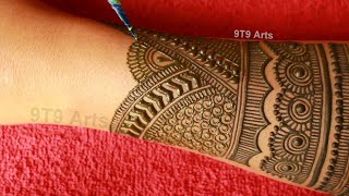 New Bridal Full Back Hand Mehndi design  easy mehndi designs  Mehandi ka design  mehndidesigns [upl. by Enirahtak]