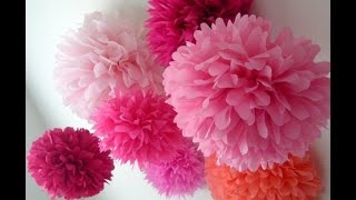 How to make pom pom flower with crepe paper in just 2mins [upl. by Mcgill270]