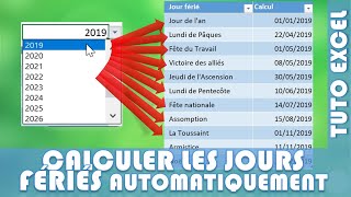 Dates et heures sur Excel  06 Comment calculer les jours fériés sur Excel [upl. by Tinaret]