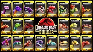 ALL MAX LEVEL 40 DINOSAURUS JURASSIC PARK BUILDER [upl. by Talbott]