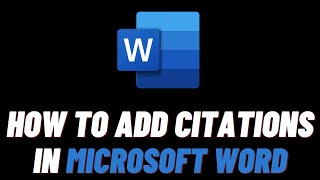 How To Add Citation And References In Word  Insert Citations in Microsoft Word [upl. by Valera]