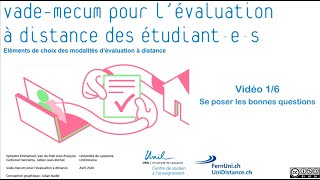 16 Vademecum pour l’évaluation à distance des étudiants  introduction [upl. by Suhcnip]