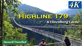 Suspension Bridge to Castle Ruins  Highline 179 Reutte Austria 4K [upl. by Htrow321]