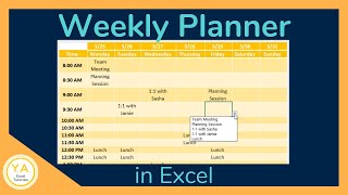 How to Make a Weekly Schedule in Excel  Tutorial [upl. by Fleeta293]