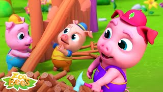 Three Little Pigs Story Animals Song and Kindergarten Rhymes for Children [upl. by Bryce]