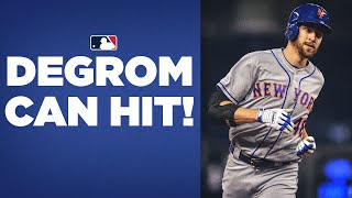 Jacob deGrom is UNREAL at the plate Mets star batting 450  in 2021 [upl. by Hermes]