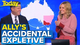 Ally accidentally swears on live TV  Today Show Australia [upl. by Nitin242]