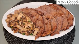 SCALOPPINE di VITELLO al VINO BIANCO e CONTORNO di FUNGHI  Facile e Veloce [upl. by Kieran]