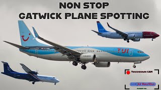 Non Stop Gatwick Airport Plane Spotting  Touchdown Cam Included [upl. by Ahsac]