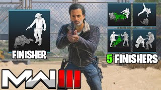 MW3  Rick Grimes Battlepass 5 Finishers Voice Lines [upl. by Wiskind]