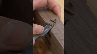 Shorts Incredible skill in making twin mortise and tenon joint with sword tip miters [upl. by Leah95]