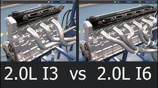 3Cylinder vs 6Cylinder Same Displacement Automation Game [upl. by Sremmus]