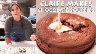 Claire Makes Individual Chocolate Soufflés  From the Test Kitchen  Bon Appétit [upl. by Haughay]