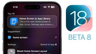 iOS 18 Beta 8 Released  Whats New [upl. by Nitsud]