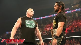 Brock Lesnar is revealed as Seth Rollins next challenger Raw June 15 2015 [upl. by Milzie403]