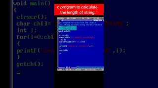 C program to calculate the length of the string csmarathicoaching [upl. by Tamsky]