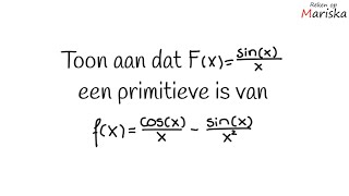 VWO Oefentoets primitiveren  Toon aan dat F een primitieve is van f [upl. by Arsi]