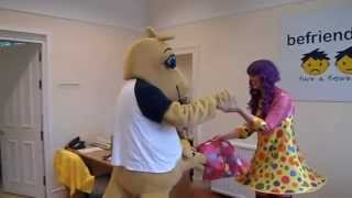 Befriend A Child mascot Kuddles the Kangaroo picks the Lisa Lollipop free party winner [upl. by Aig]