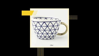 Nordic Handpainted Simple Large Capacity Water Cup Ceramic Household Breakfast Cup Irregular Off [upl. by Nylyahs]