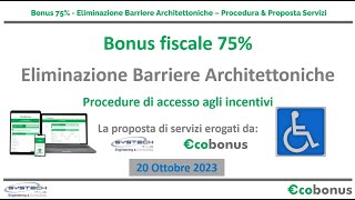 Bonus 75 – Webinar Presentazione servizi per showroom e installatori di infissi [upl. by Rochus992]