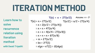 Iteration Method To Solve Recurrence Relation Data Structure and Algorithms [upl. by Irot]