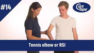 How to tape tennis elbow or RSI  Medical Taping  CureTape [upl. by Eihctir]