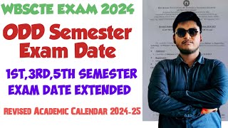 WBSCTE NEW NOTICE  WBSCTE Odd Semester Exam Date 2024  Polytechnic 1ST3RD5TH Semester Exam Date [upl. by Zeugirdor]