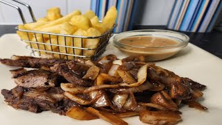 How to cook steak perfectly on fry pan with mushrooms and onions stirfry [upl. by Gasparo]