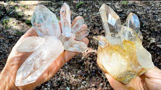 Amazing Pocket of Clear Quartz Crystals Just Found Arkansas Mining 💎 [upl. by Aniad917]