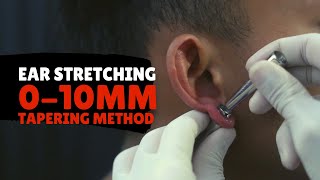 Ear Stretching 010mm Tapering Method  Besarin Lubang Tindik di Piercing Indonesia Bandung [upl. by Marbut]