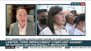 Lawyer Third impeachment complaint against VP Duterte not politically motivated  ANC [upl. by Kwasi]