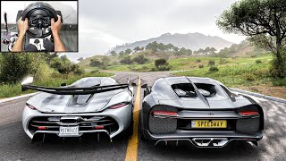 Bugatti Chiron amp Koenigsegg Jesko  Forza Horizon 5  Thrustmaster T300RS Gameplay [upl. by Rebecca762]