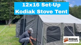 6116 Kodiak 12x16 Lodge Stove Tent Assembly [upl. by Kristal]