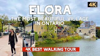 4K ELORA the Most Beautiful Village in Ontario CANADA  Best Walking Tour [upl. by Ayiram]